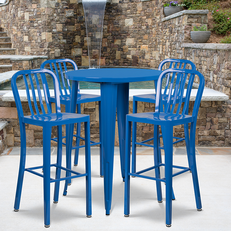 Alamont Furniture, ALA-DI62-194771, Metal Colorful Bar Table and Stool Sets