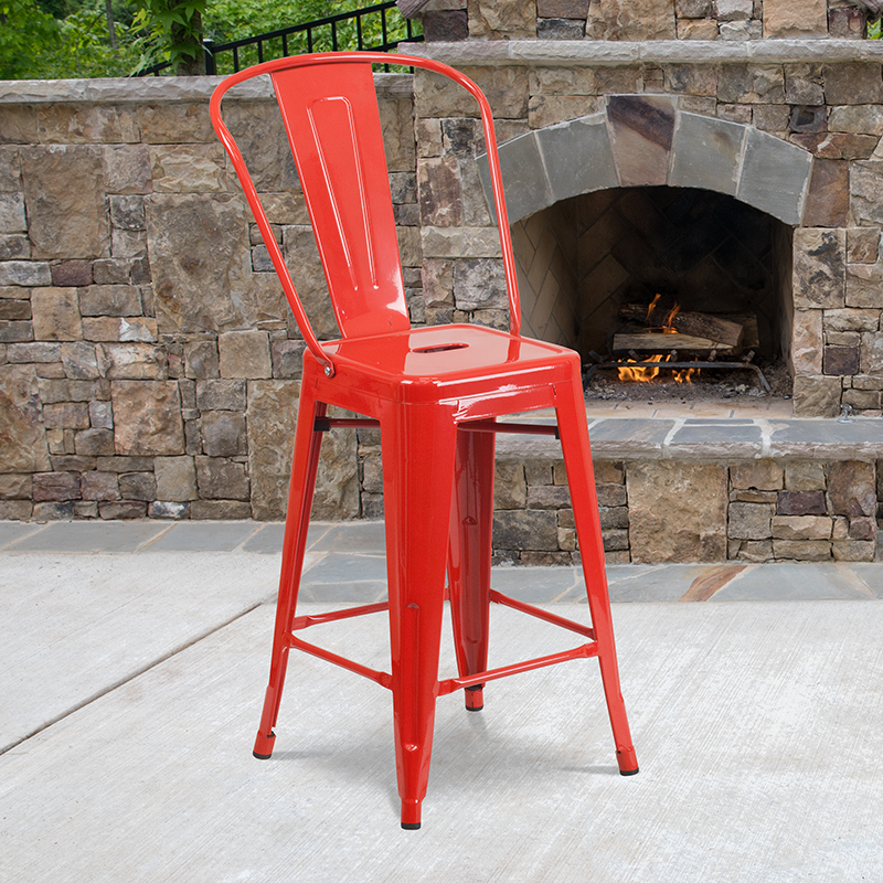 Alamont Furniture, ALA-DI42-134881, Metal Colorful Restaurant Counter Stools