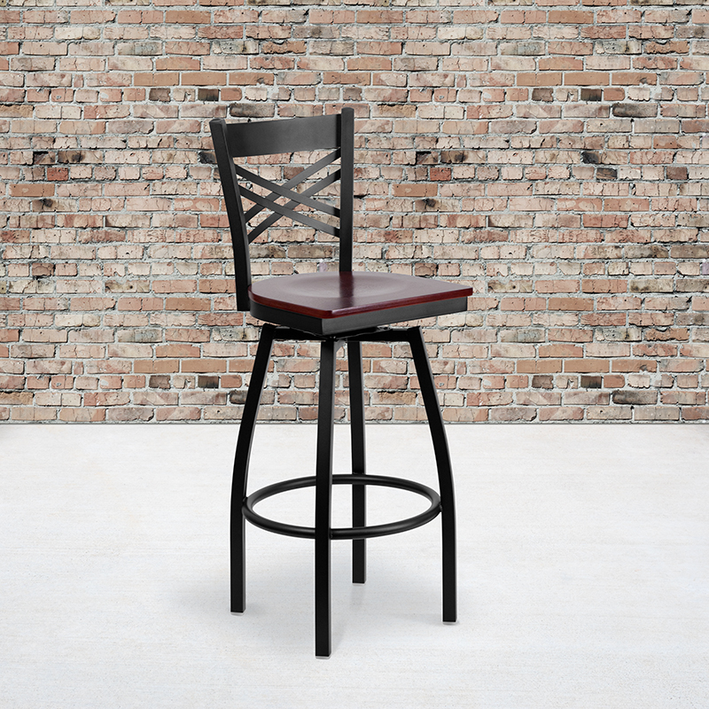 Alamont Furniture, ALA-YV7G-14377, Metal Restaurant Swivel Barstools