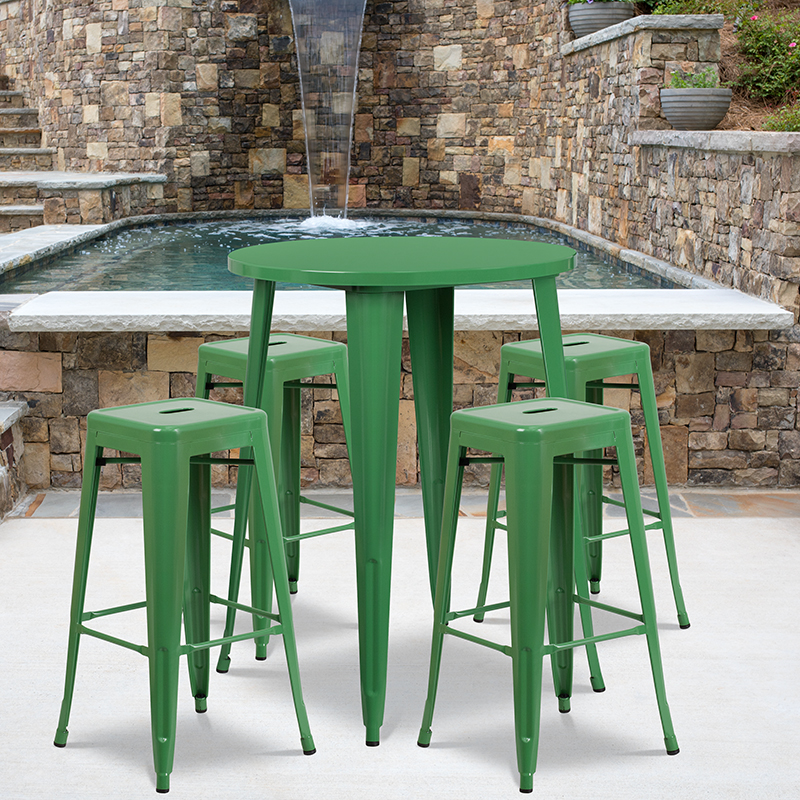 Alamont Furniture, ALA-DI62-194784, Metal Colorful Bar Table and Stool Sets