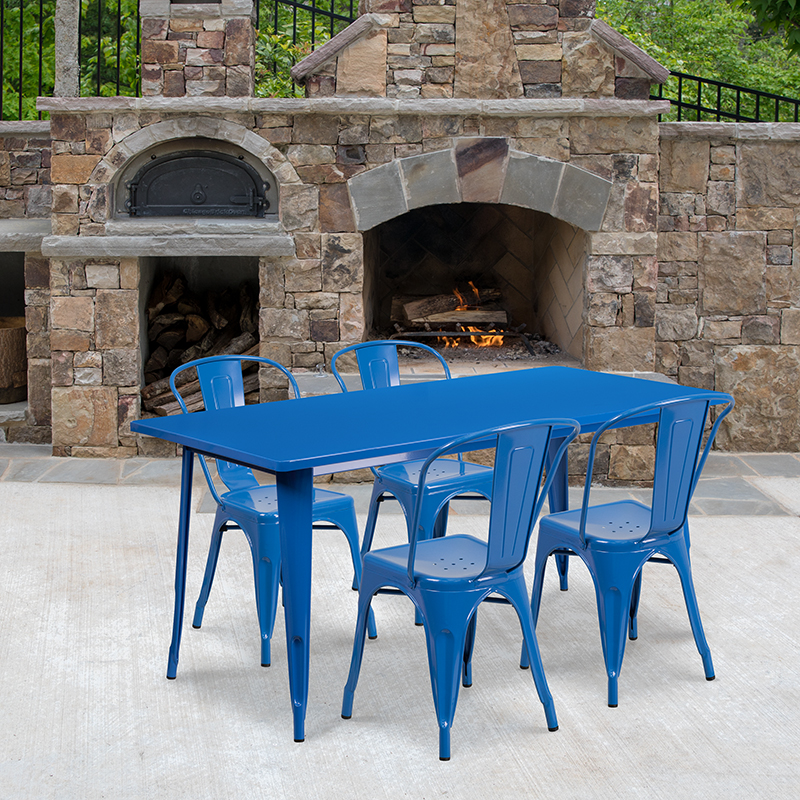 Alamont Furniture, ALA-FUDU-176642, Metal Colorful Table and Chair Sets