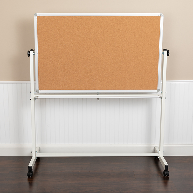 Alamont Furniture, ALA-ZVZD-442422, Reversible Mobile Cork/Marker Boards