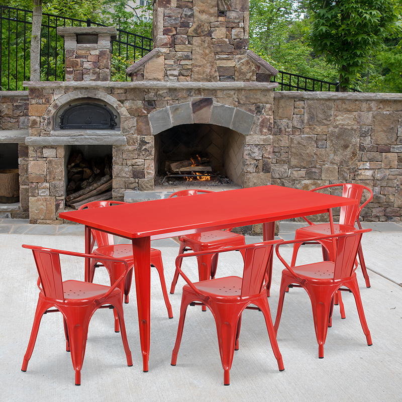 Alamont Furniture, ALA-FUDU-176669, Metal Colorful Table and Chair Sets