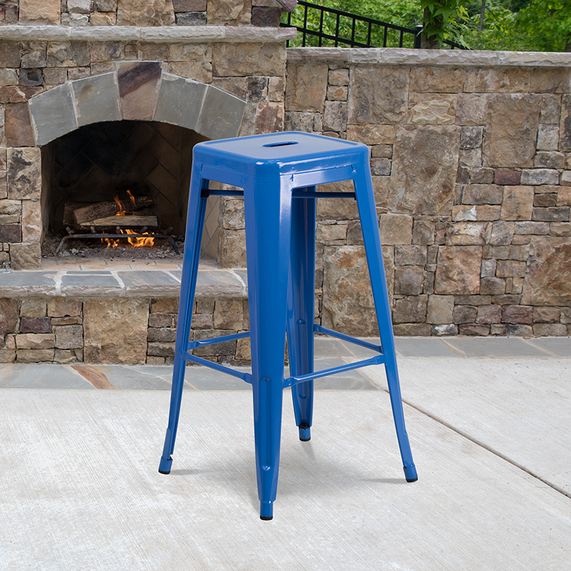Alamont Furniture, ALA-DI42-134932, Metal Colorful Restaurant Barstools