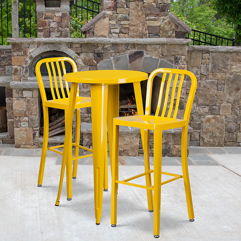 Alamont Furniture, ALA-DI62-194754, Metal Colorful Bar Table and Stool Sets