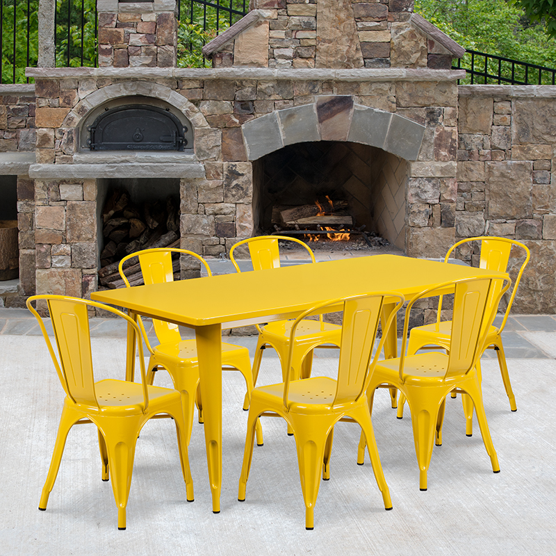 Alamont Furniture, ALA-FUDU-176664, Metal Colorful Table and Chair Sets
