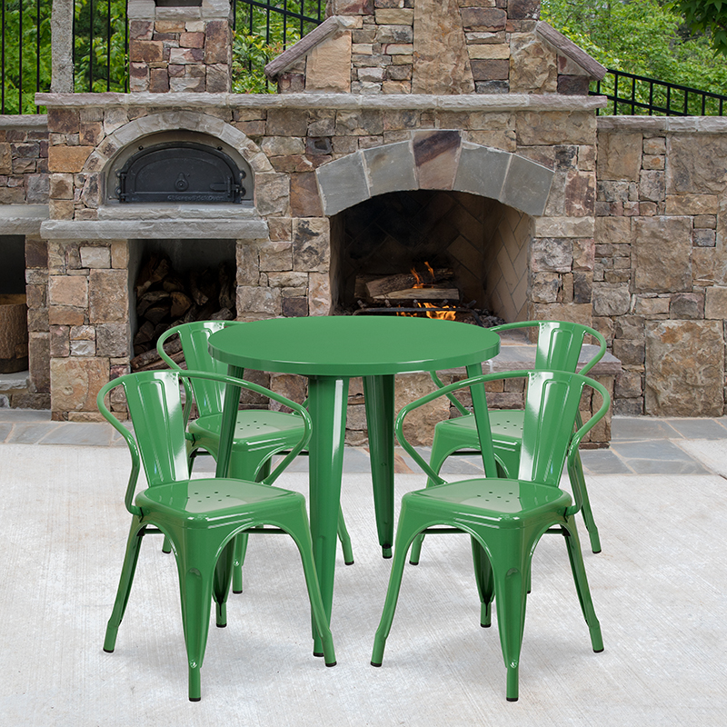 Alamont Furniture, ALA-DI62-194659, Metal Colorful Table and Chair Sets