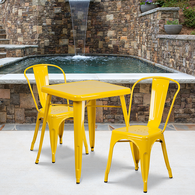 Alamont Furniture, ALA-DI42-159793, Metal Colorful Table and Chair Sets