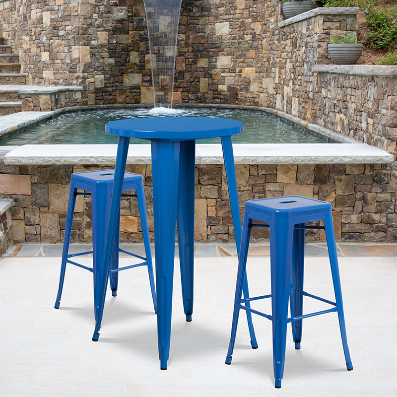 Alamont Furniture, ALA-DI62-194701, Metal Colorful Bar Table and Stool Sets