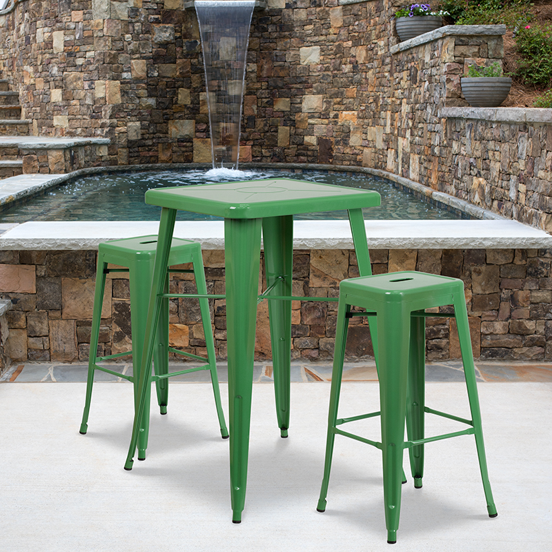 Alamont Furniture, ALA-DI42-161200, Metal Colorful Bar Table and Stool Sets