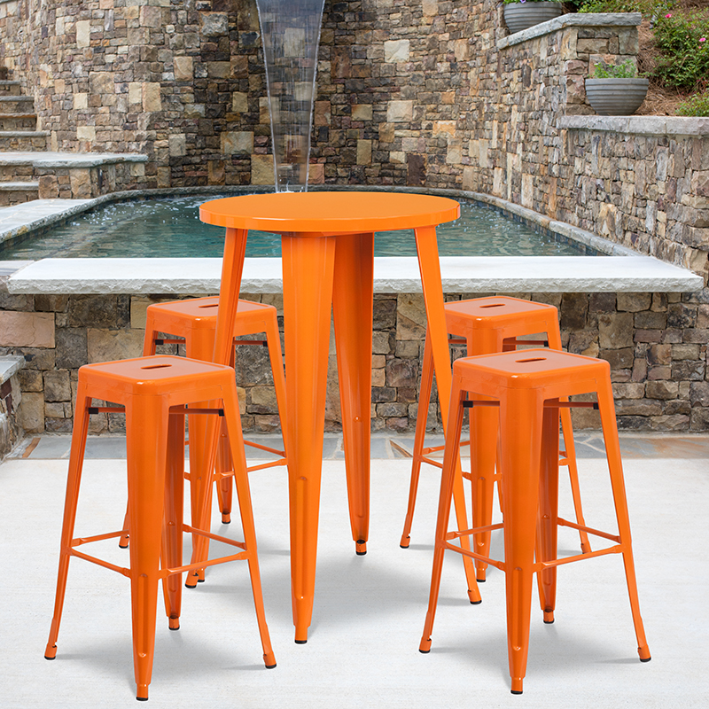 Alamont Furniture, ALA-DI62-194725, Metal Colorful Bar Table and Stool Sets
