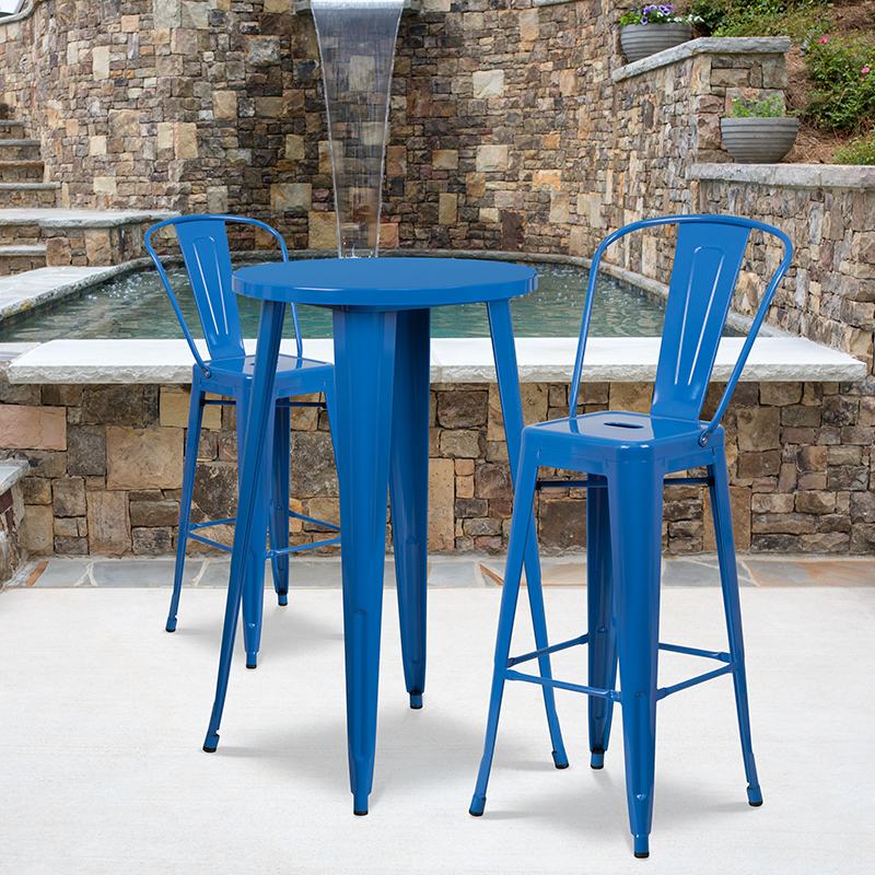 Alamont Furniture, ALA-DI62-194700, Metal Colorful Bar Table and Stool Sets