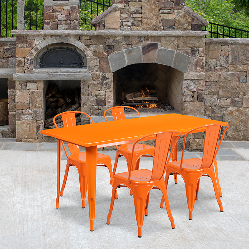 Alamont Furniture, ALA-FUDU-176644, Metal Colorful Table and Chair Sets