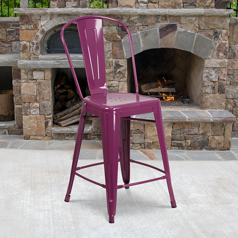 Alamont Furniture, ALA-FU46-177962, Metal Colorful Restaurant Counter Stools