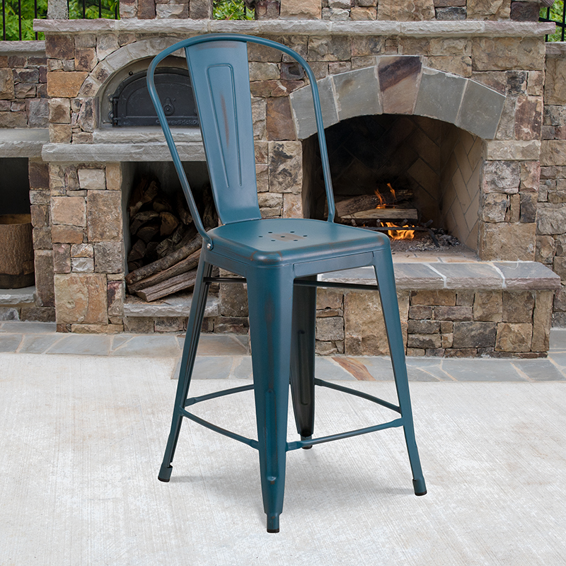 Alamont Furniture, ALA-FU46-194527, Metal Colorful Restaurant Counter Stools