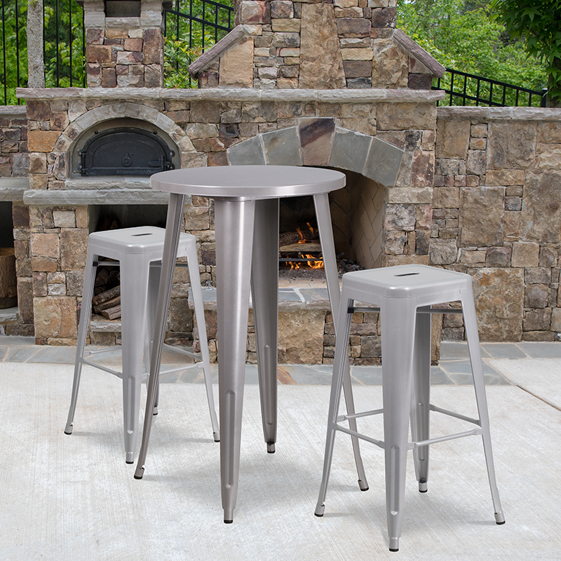 Alamont Furniture, ALA-DI62-194737, Metal Colorful Bar Table and Stool Sets