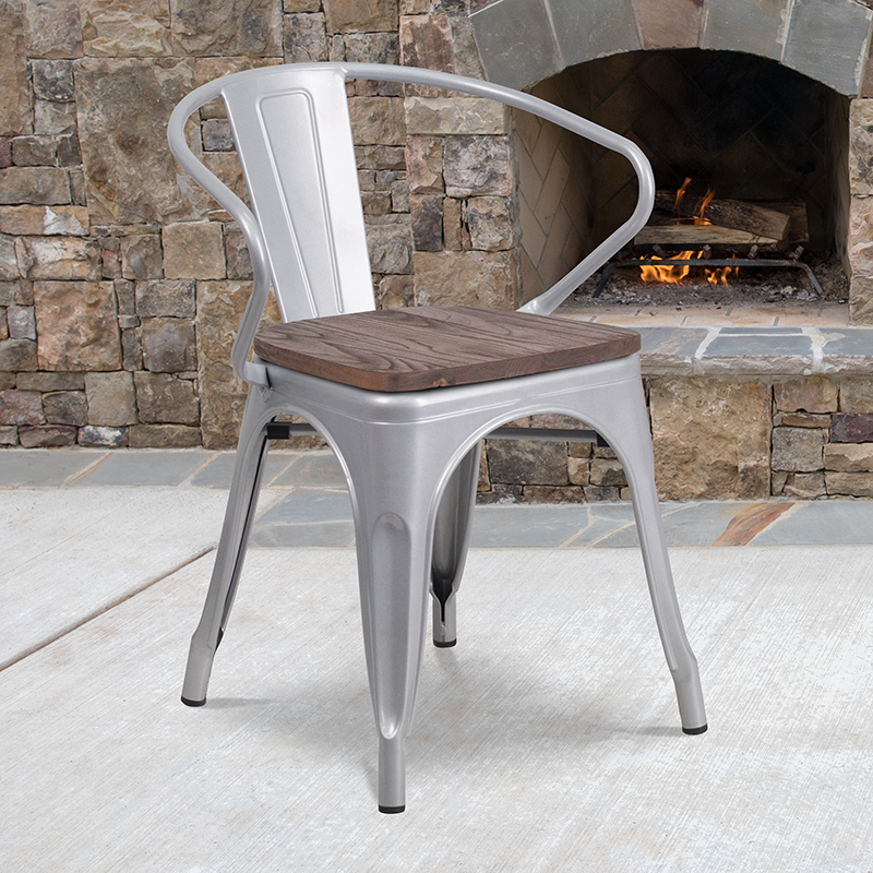 Alamont Furniture, ALA-DI42-249935, Metal/Wood Colorful Restaurant Barstools