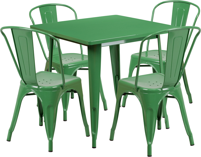 Alamont Furniture, ALA-FUDU-176627, Metal Colorful Table and Chair Sets