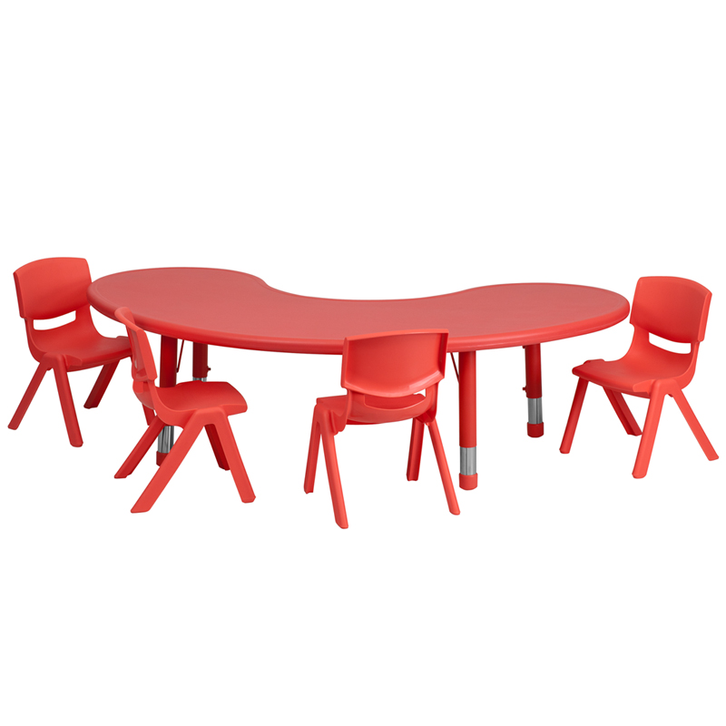 Alamont Furniture, ALA-ZVZD-9245, Half-Moon Activity Table Set