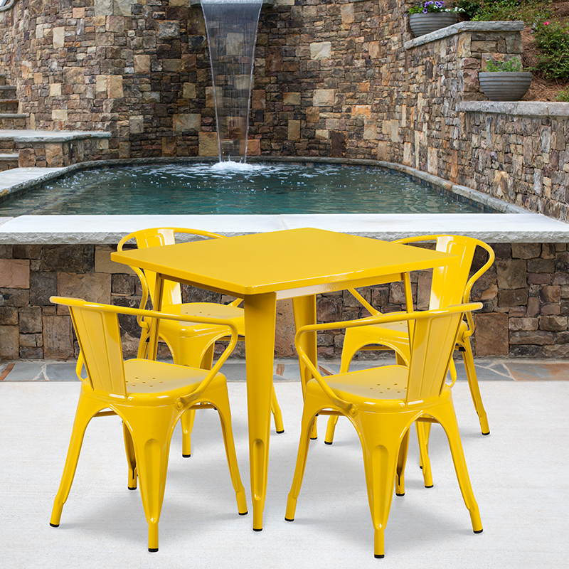 Alamont Furniture, ALA-FUDU-176640, Metal Colorful Table and Chair Sets