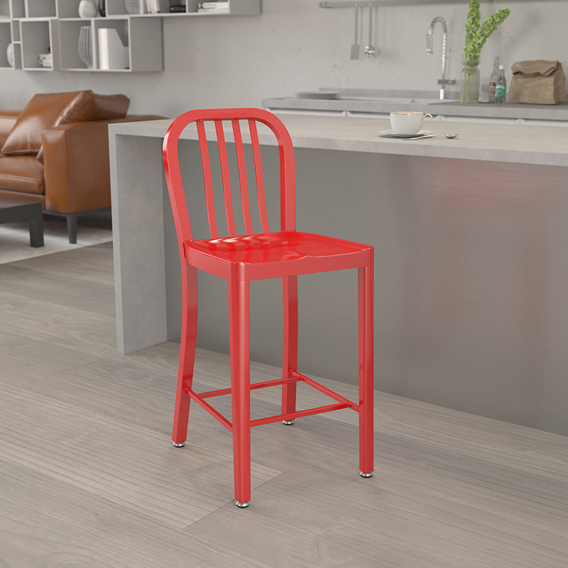 Alamont Furniture, ALA-DI72-172803, Metal Colorful Restaurant Counter Stools