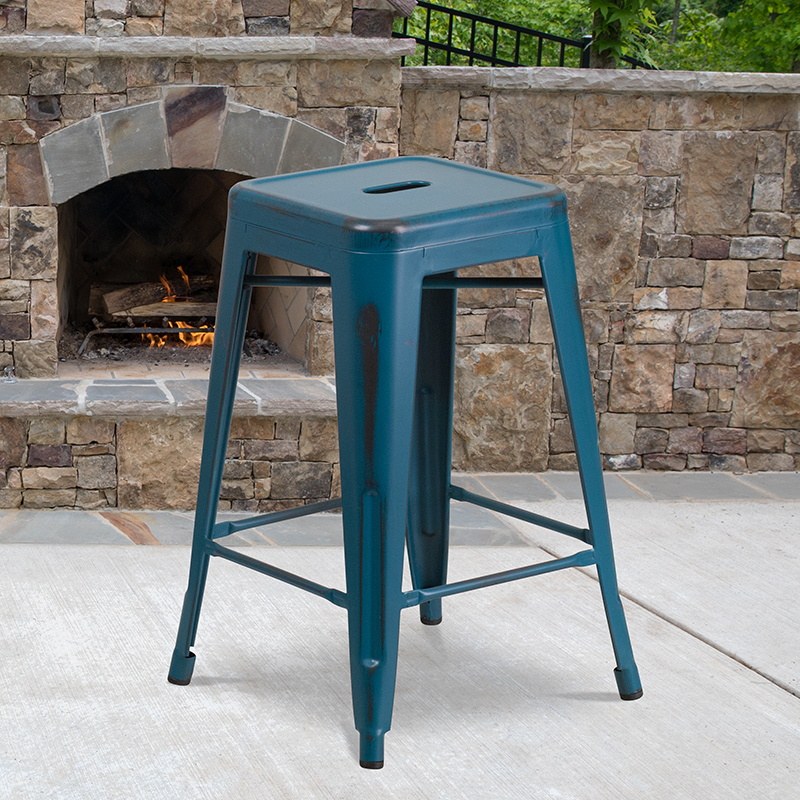 Alamont Furniture, ALA-FUCU-194529, Metal Colorful Restaurant Counter Stools