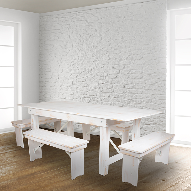Alamont Furniture, ALA-YBC-442252, Farm Table Folding Benches
