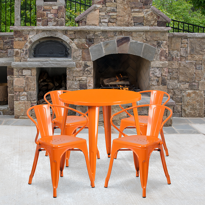 Alamont Furniture, ALA-DI62-194665, Metal Colorful Table and Chair Sets