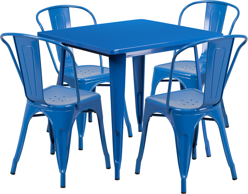 Alamont Furniture, ALA-FUDU-176626, Metal Colorful Table and Chair Sets