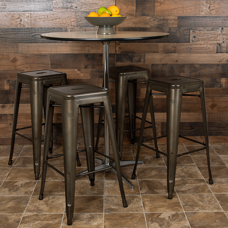 Alamont Furniture, 4-ALA-5FU-443491, Metal Bar Height Stools