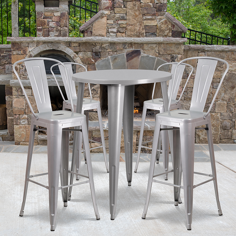Alamont Furniture, ALA-DI62-194806, Metal Colorful Bar Table and Stool Sets
