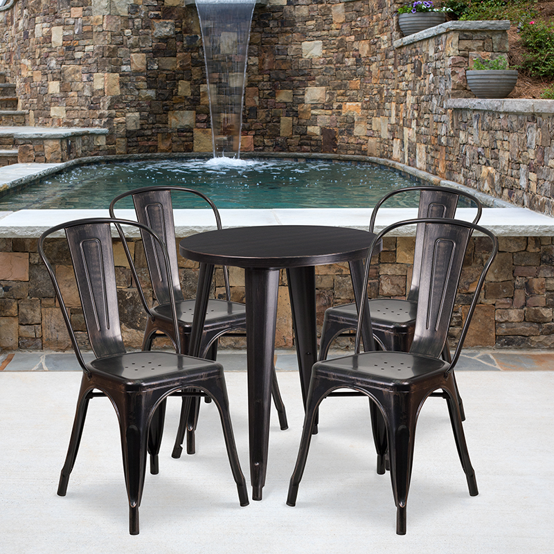 Alamont Furniture, ALA-DI62-194600, Metal Colorful Table and Chair Sets