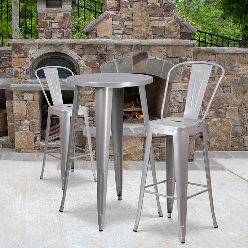 Alamont Furniture, ALA-DI62-194736, Metal Colorful Bar Table and Stool Sets