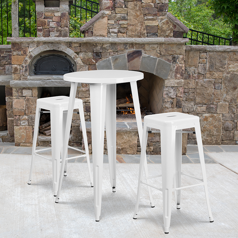 Alamont Furniture, ALA-DI62-194745, Metal Colorful Bar Table and Stool Sets