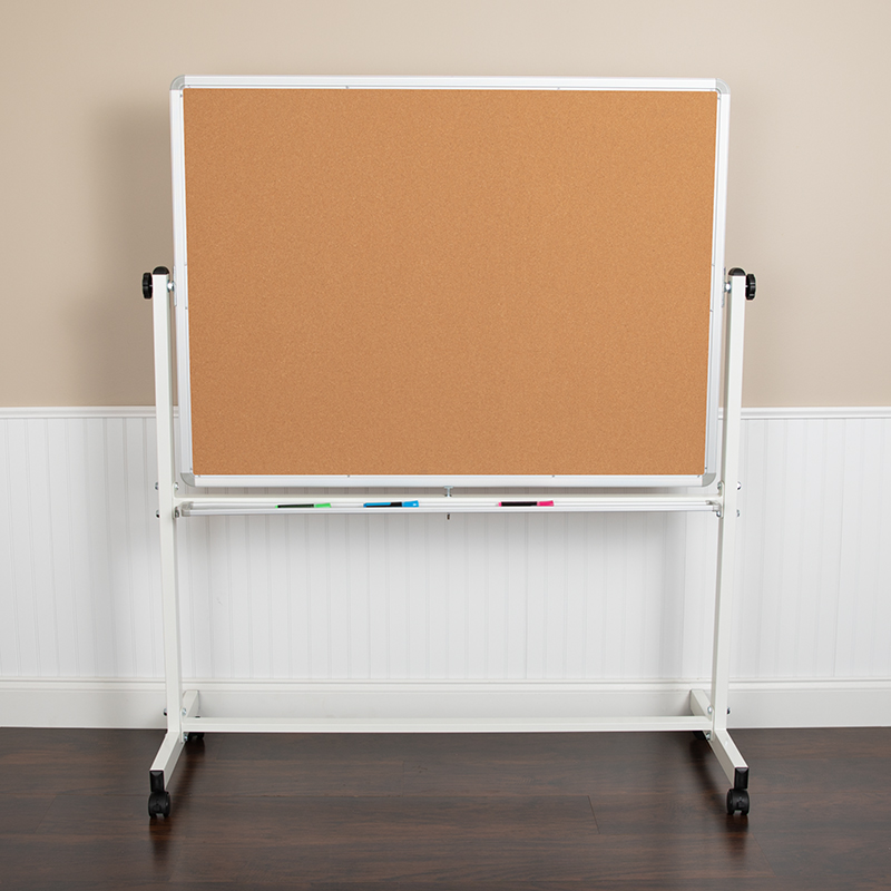 Alamont Furniture, ALA-ZVZD-442423, Reversible Mobile Cork/Marker Boards
