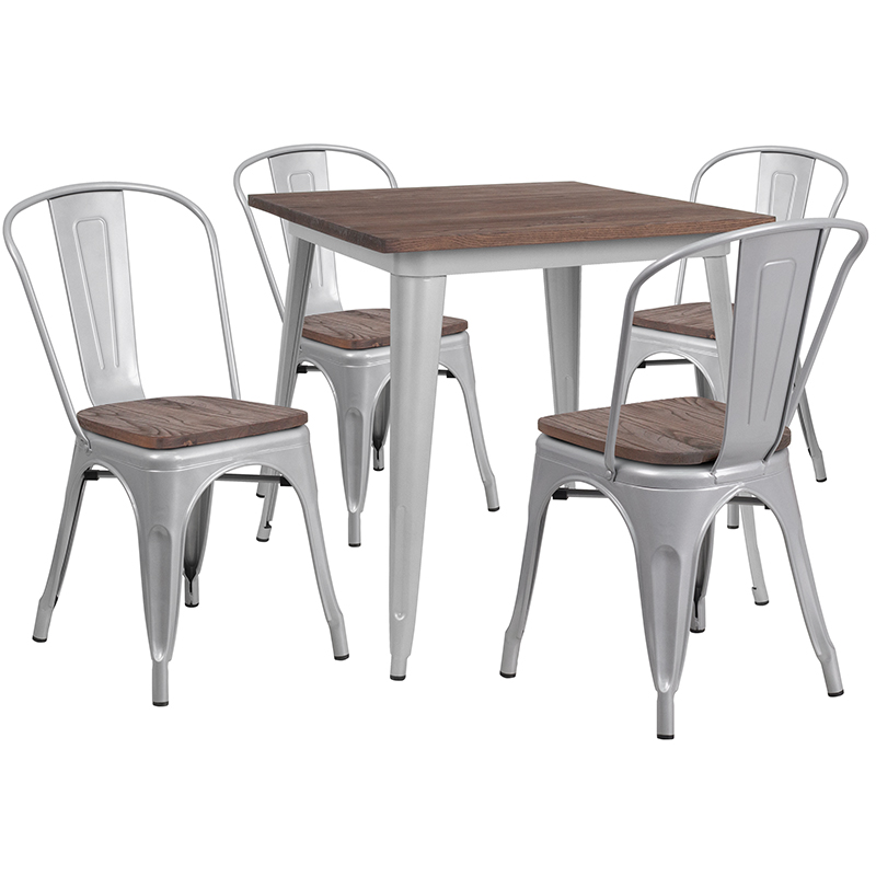 Alamont Furniture, ALA-DIXE-243614, Metal/Wood Colorful Table and Chair Sets