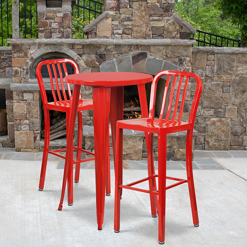 Alamont Furniture, ALA-DI62-194730, Metal Colorful Bar Table and Stool Sets