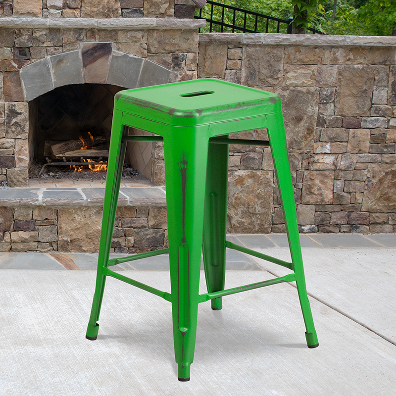 Alamont Furniture, ALA-FUCU-158212, Metal Colorful Restaurant Counter Stools