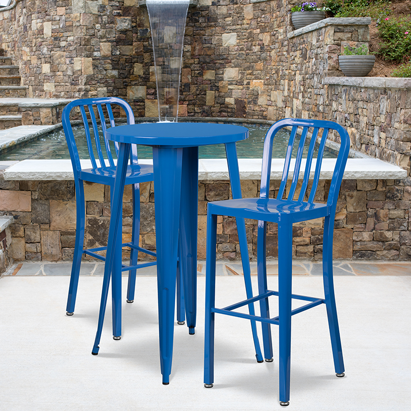 Alamont Furniture, ALA-DI62-194702, Metal Colorful Bar Table and Stool Sets