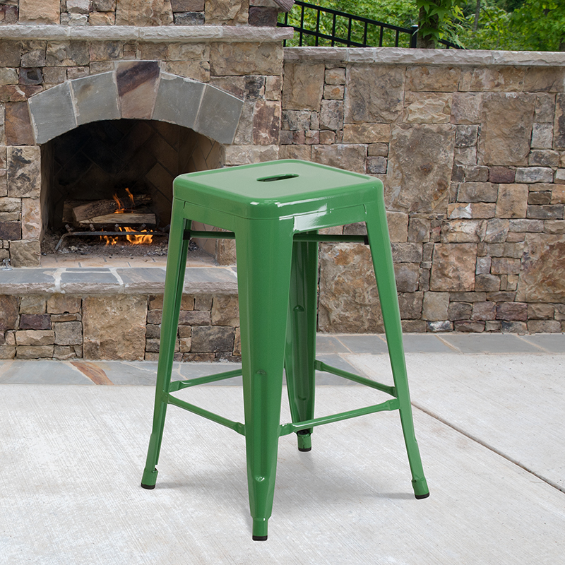 Alamont Furniture, ALA-DI42-134930, Metal Colorful Restaurant Counter Stools