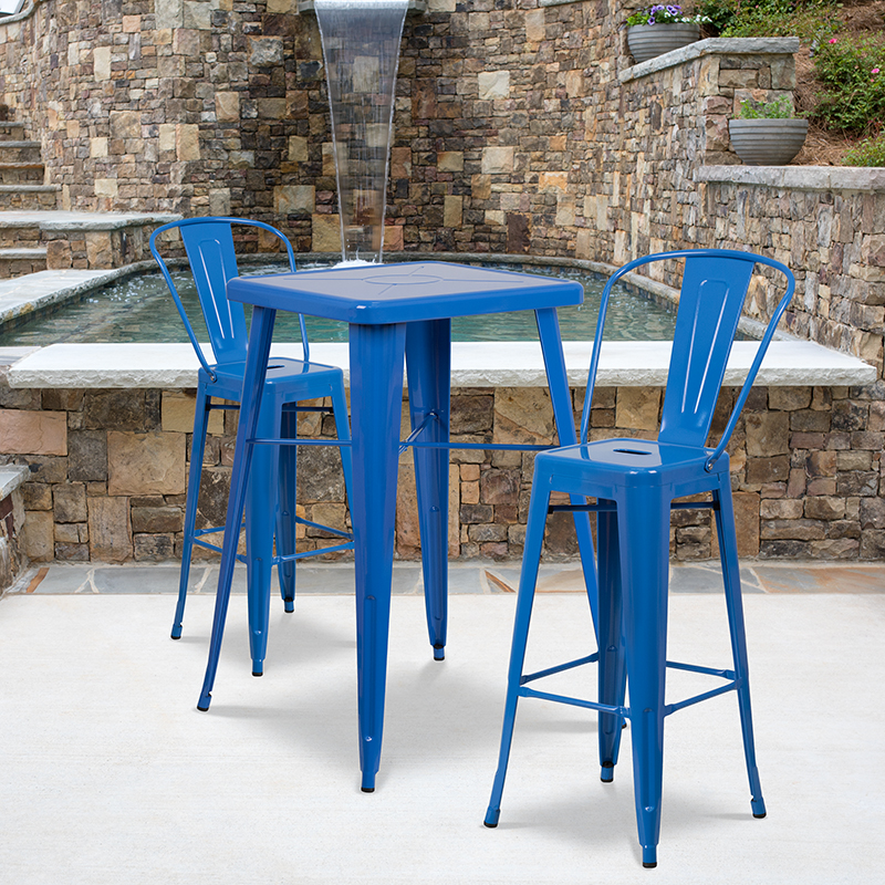 Alamont Furniture, ALA-DI42-161181, Metal Colorful Bar Table and Stool Sets