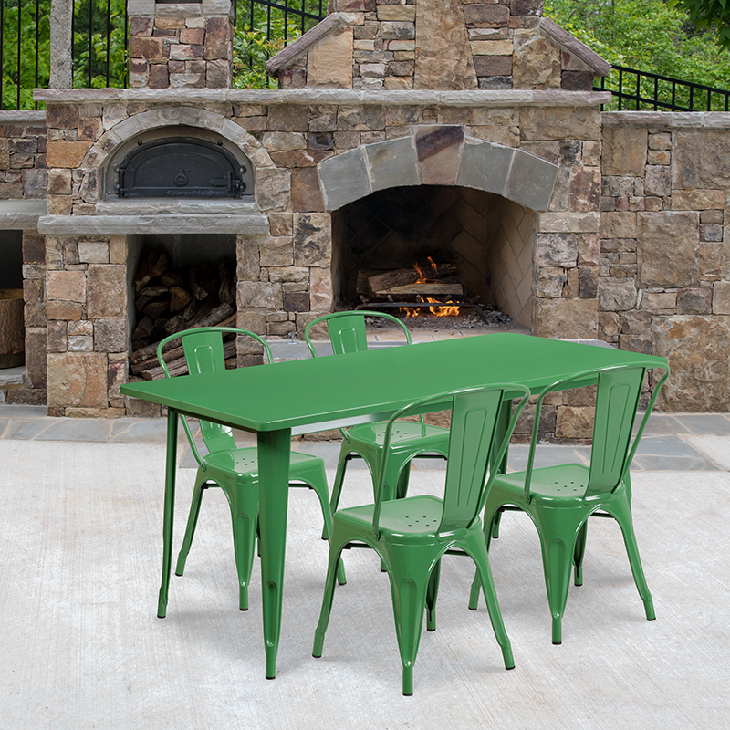 Alamont Furniture, ALA-FUDU-176643, Metal Colorful Table and Chair Sets