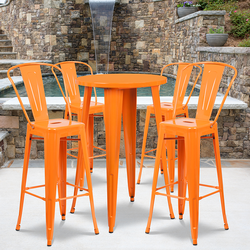 Alamont Furniture, ALA-DI62-194724, Metal Colorful Bar Table and Stool Sets