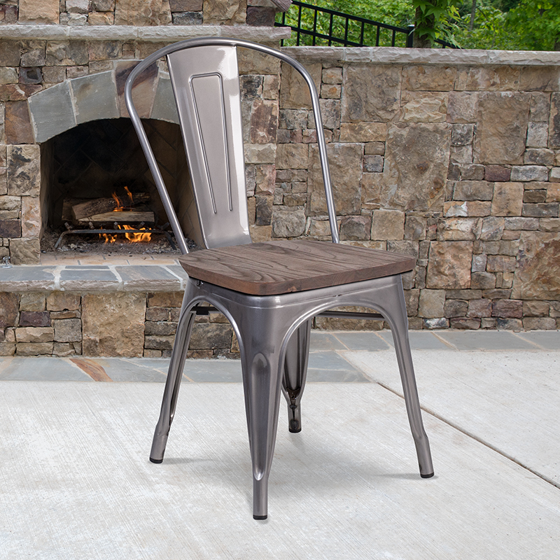 Alamont Furniture, ALA-YVEH-249887, Metal/Wood Colorful Restaurant Chairs