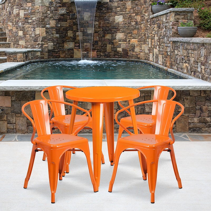 Alamont Furniture, ALA-DI62-194611, Metal Colorful Table and Chair Sets