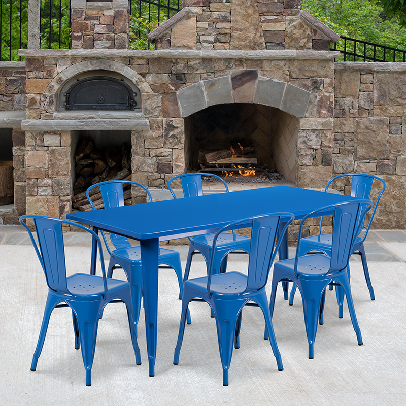Alamont Furniture, ALA-FUDU-176658, Metal Colorful Table and Chair Sets