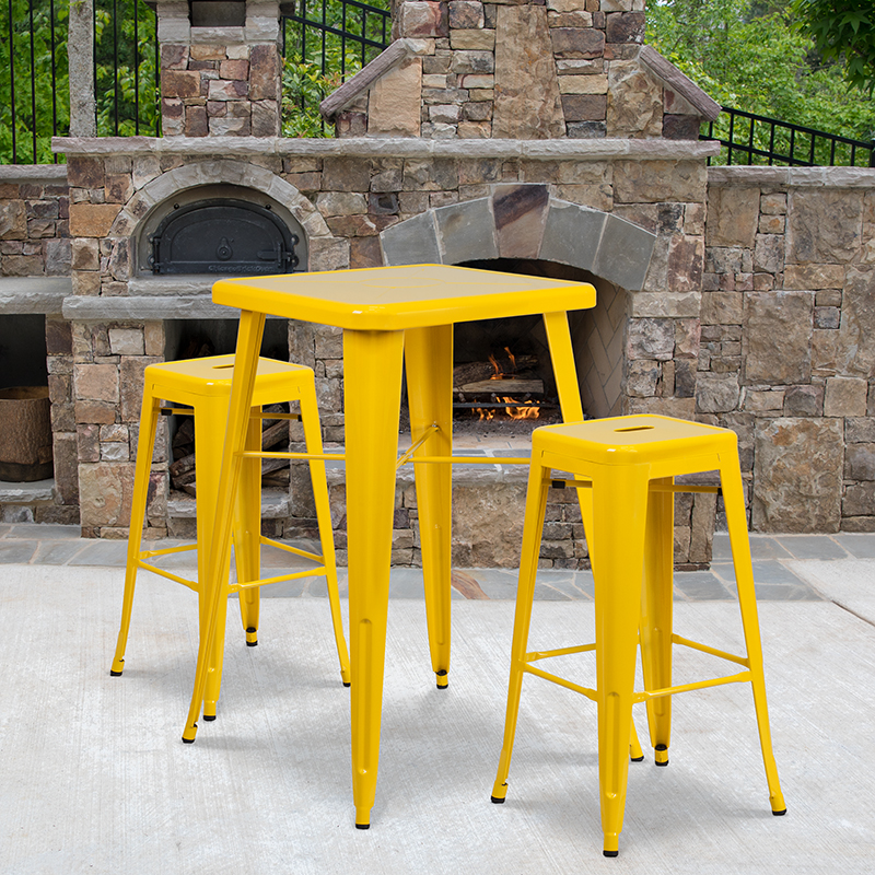 Alamont Furniture, ALA-DI42-161201, Metal Colorful Bar Table and Stool Sets