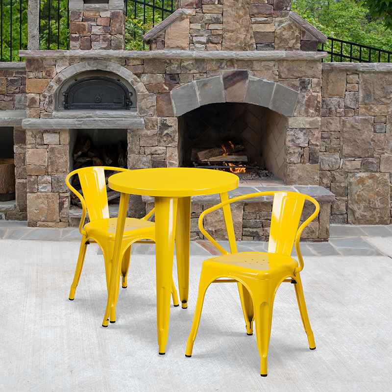 Alamont Furniture, ALA-DI62-194632, Metal Colorful Table and Chair Sets