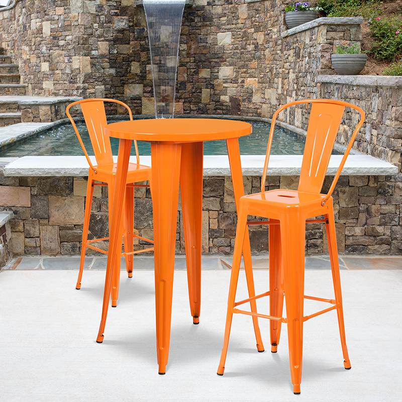 Alamont Furniture, ALA-DI62-194720, Metal Colorful Bar Table and Stool Sets