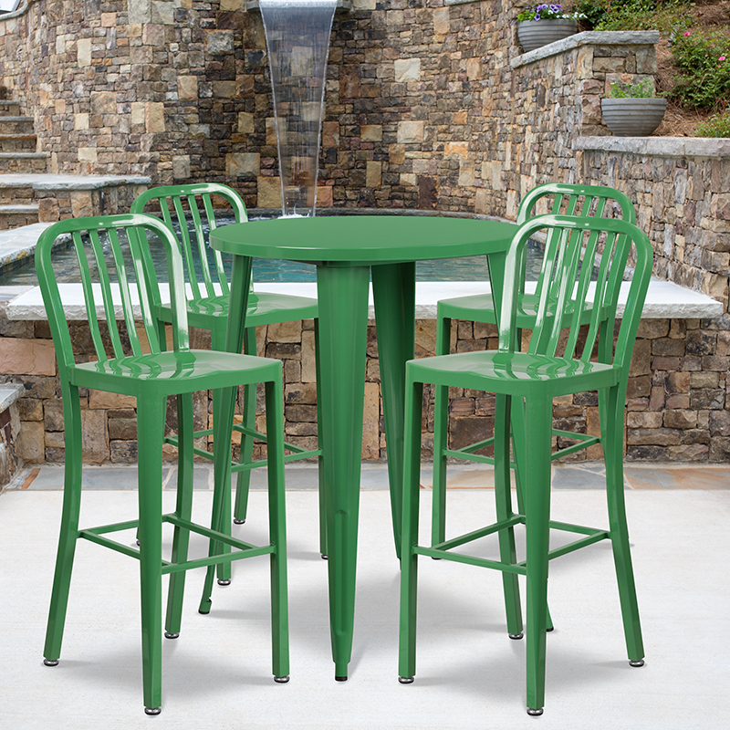 Alamont Furniture, ALA-DI62-194785, Metal Colorful Bar Table and Stool Sets